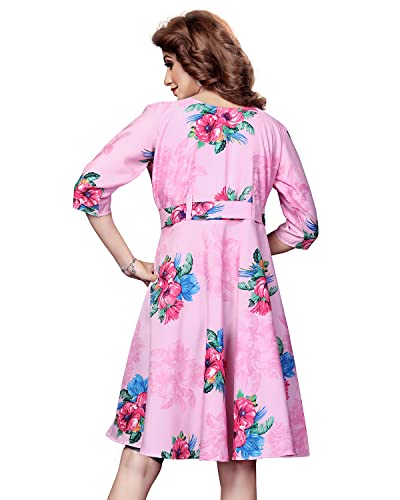 I ENTERPRISE Women's Crepe A-Line Knee-Length Casual Dress - Image 2