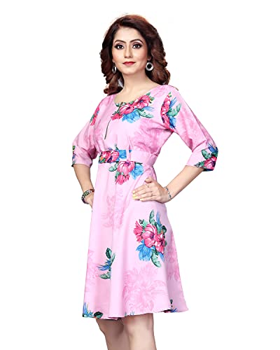 I ENTERPRISE Women's Crepe A-Line Knee-Length Casual Dress - Image 3