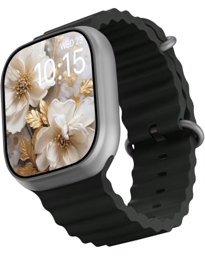 Vaku Luxos® Premium Bluetooth Calling Smartwatch with 1.99" HD Screen, Heart Rate & ECG Monitor, Sleep Tracker, 10+ Sports Modes, Unlimited Watch Faces, Smart Notifications, Silicone Strap - Black