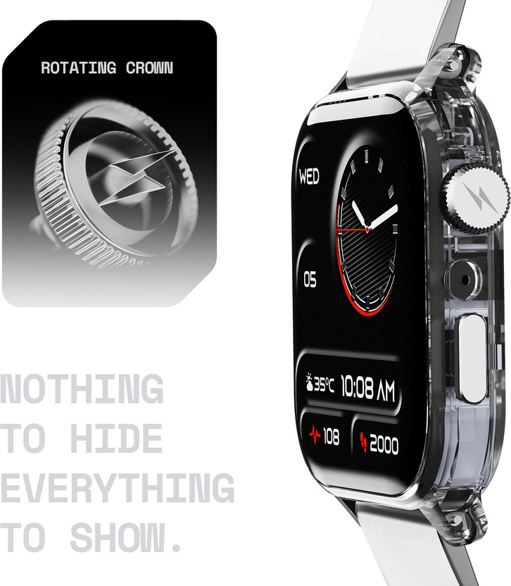 Fire-Boltt Rise Phantom 1.85 Display Transparent Clear Body Desig - Image 5