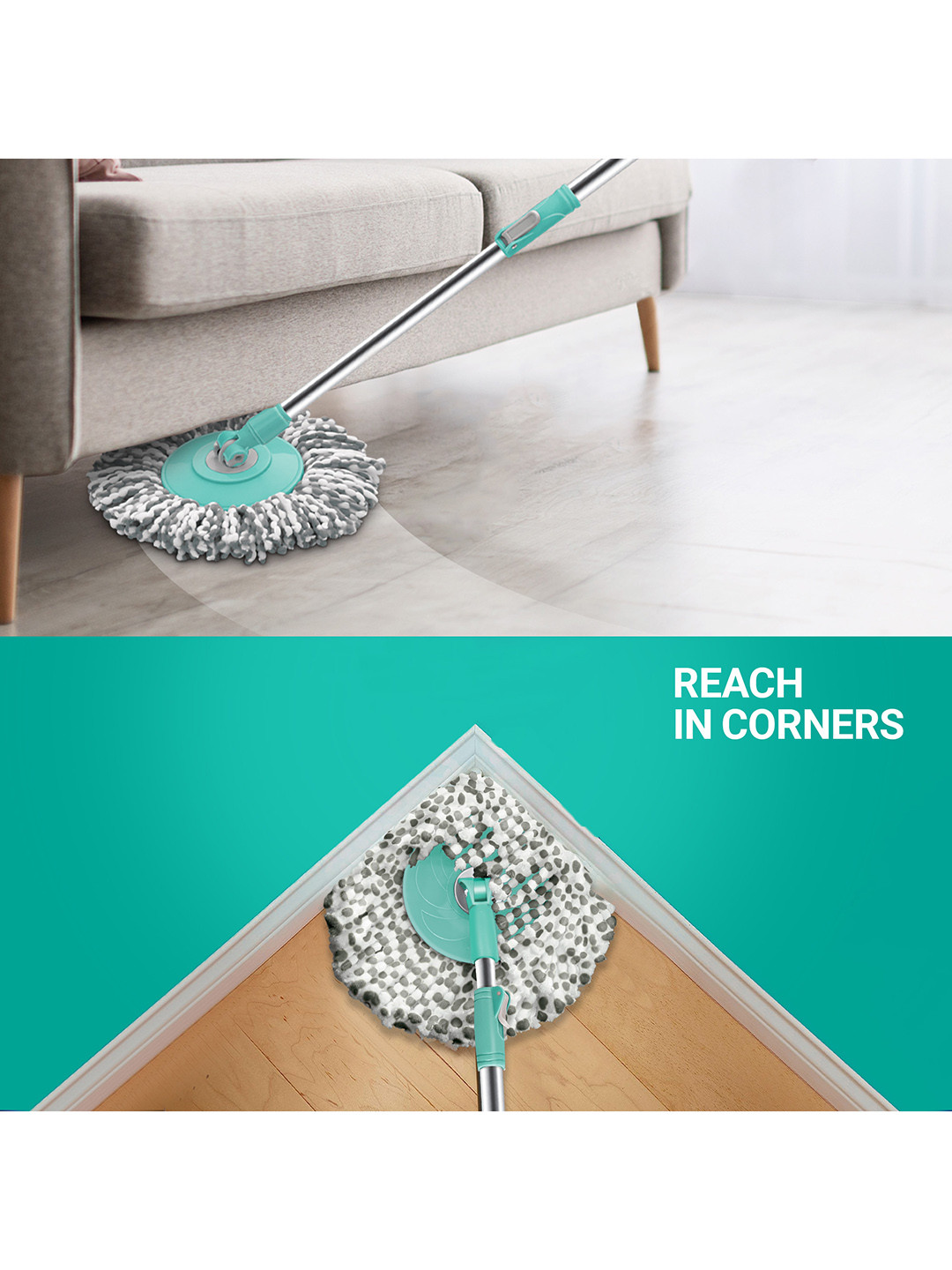 SPOTZERO by MILTON Ace Spin Mop Aqua Green - Image 7