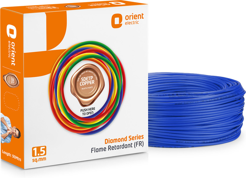 Orient Electric Diamond Series 1.5 mm Electrical Wire|90 m| Coppe