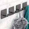 JIALTO 4 PCS Self Adhesive Stainless Steel Wall Hooks