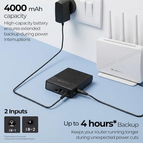 Zebronics Router UPS, 4000mAh Battery