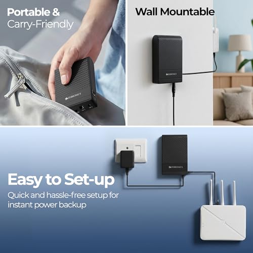 Zebronics Router UPS, 4000mAh Battery
