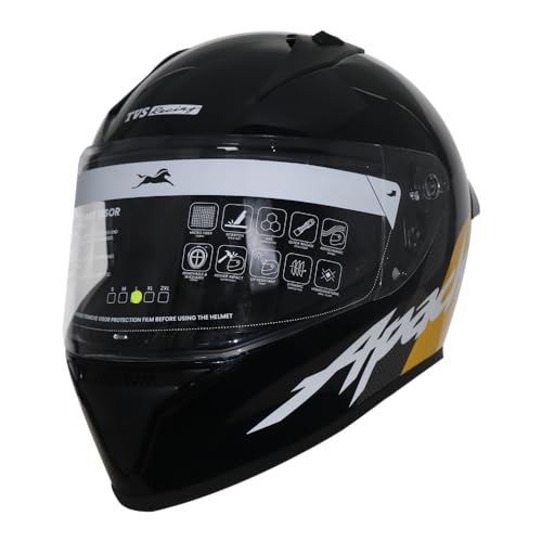 TVS Racing Apache Themed Full face Helmet Black & Yellow - Image 3