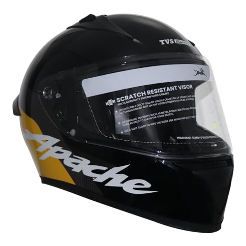 TVS Racing Apache Themed Full face Helmet Black & Yellow - Image 4