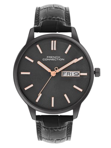 French Connection Versa Black Round Dial Mens Analog Watch FCN065BBL