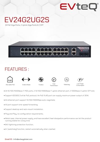EVteQ 24-Port Gigabit PoE Switch