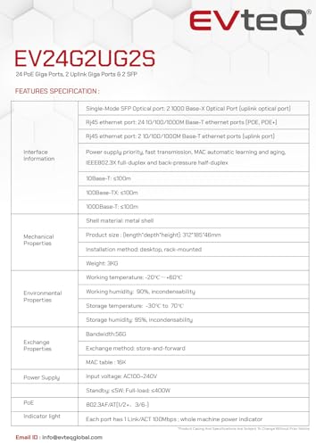 EVteQ 24-Port Gigabit PoE Switch