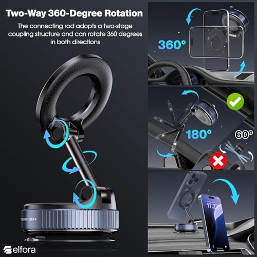 Elfora Vacuum Magnetic Dashboard Phone