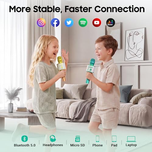 BONAOK Wireless Bluetooth Karaoke Microphone