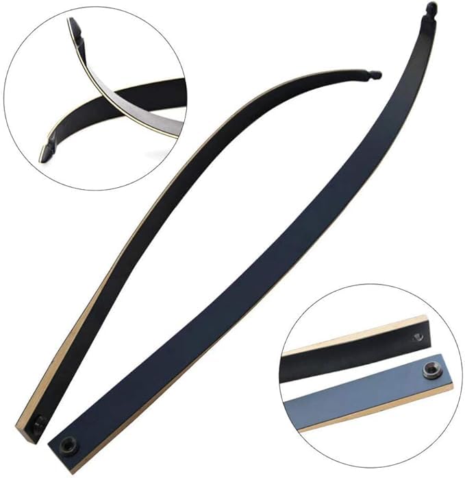Right Hand Archery Recurve Bow - 50 lbs - Black - Image 4