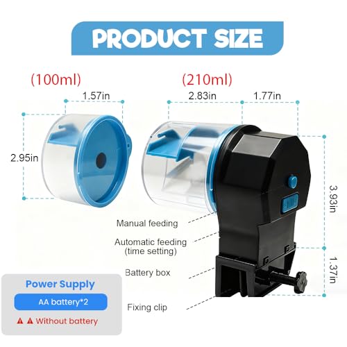 Zibuyu Automatic Fish Feeder for Aquarium, Timer, Adjustable Portions - Image 3