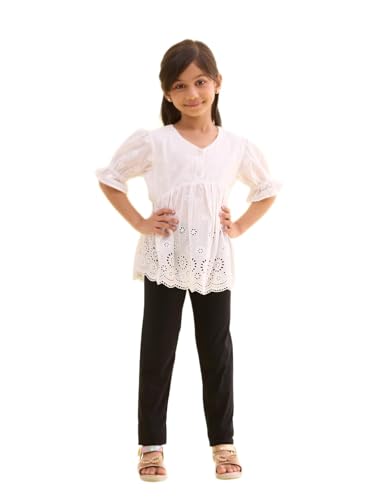 GO COLORS Girls Solid Ankle Length Leggings Slim