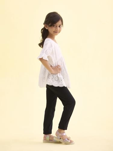 GO COLORS Girls Solid Ankle Length Leggings Slim - Image 2