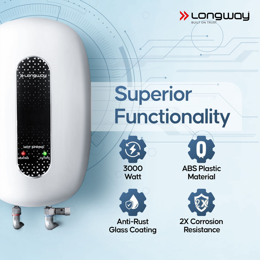 Longway 3 L Instant Water Geyser (Hotspring, White) (White) - Image 4