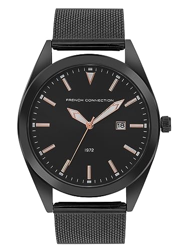 French Connection Marshal Black Round Analog Watch for Men - FCN00059E