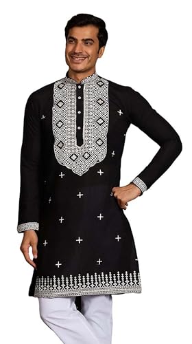 Kalaanj Men's Embroidered Silk Kurta || Only Kurta (03-MK)