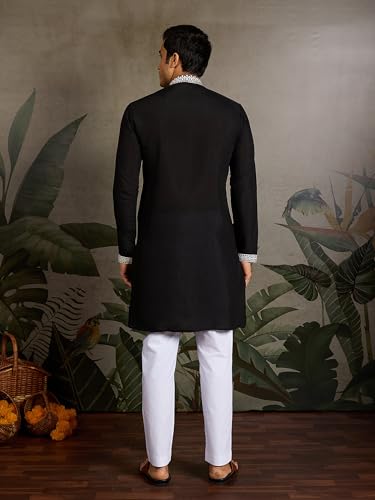 Kalaanj Men's Embroidered Silk Kurta || Only Kurta (03-MK) - Image 4