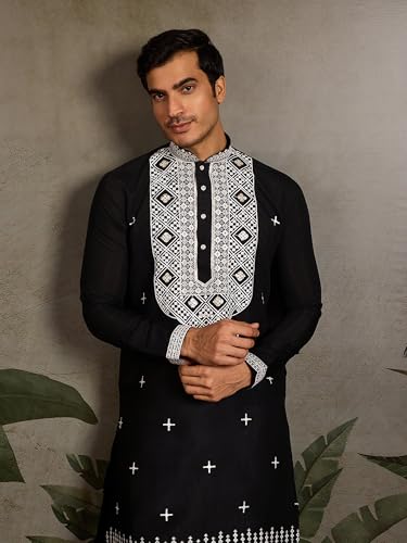 Kalaanj Men's Embroidered Silk Kurta || Only Kurta (03-MK) - Image 6