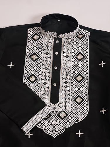 Kalaanj Men's Embroidered Silk Kurta || Only Kurta (03-MK) - Image 7