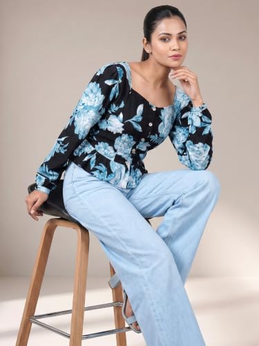 ADDYVERO Women's Printed Square Neck Peplum Top with Full Sleeves - Image 5