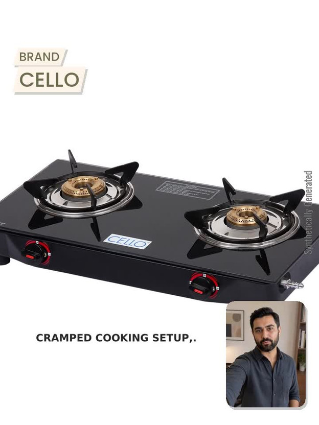 CELLO Regal 2 Burner Black Gas Cooktop,Toughened Glass, ISI Certi - Image 2