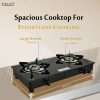 CELLO Regal 2 Burner Black Gas Cooktop,Toughened Glass, ISI Certi - Image 5
