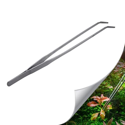 HASTHIP® 27cm Aquarium Tweezer Curved Stainless Steel Tool for Fish Tank