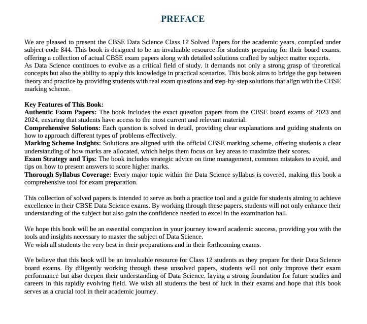 CBSE Class 12 Data Science