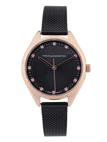 French Connection Lune Black Oval Dial Womens Analogue Watch FCK4BM