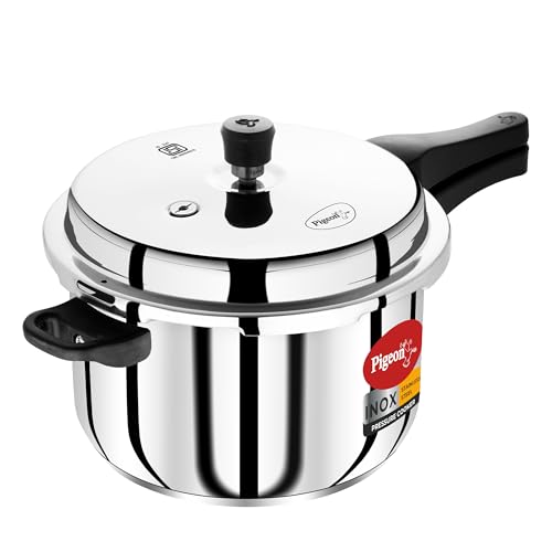 Pigeon Steel Pressure Pan 4L, Induction & Gas, Dishwasher Safe, Silver