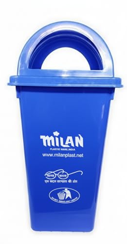 Milan Plastic Garbage Dustbin With Dome Lid 60 Litre Blue