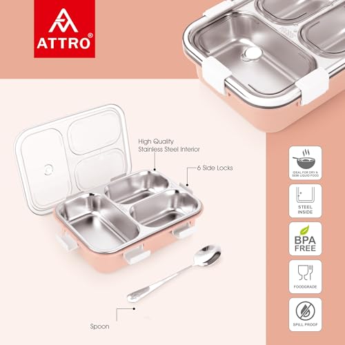 ATTRO Bento 3 Compartment Stainless