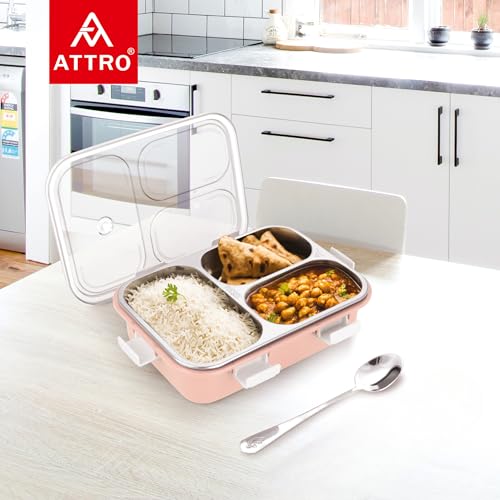 ATTRO Bento 3 Compartment Stainless