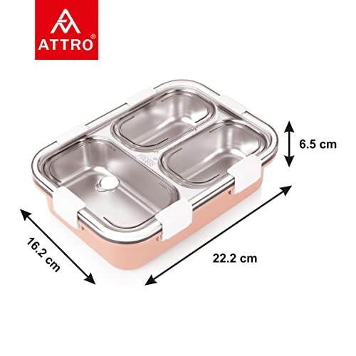 ATTRO Bento 3 Compartment Stainless