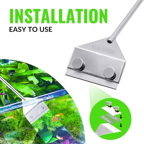 Buraq Pets Stainless Steel Algae Scraper for Crystal Clear Fish Tanks - Image 5