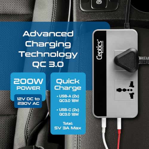 Ceptics 200W Car Laptop Charger/Power
