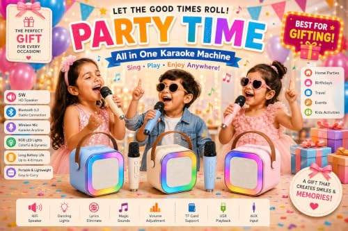 Karaoke Machine with Wireless Mics
