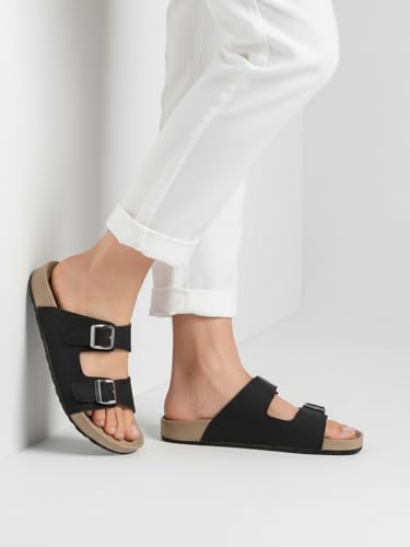 Sukun mens Sukun Slb_10 Men’s Stylish Dual-strap Buckle Sandals Sandal - Image 2