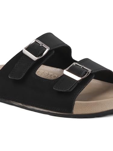 Sukun mens Sukun Slb_10 Men’s Stylish Dual-strap Buckle Sandals Sandal - Image 5