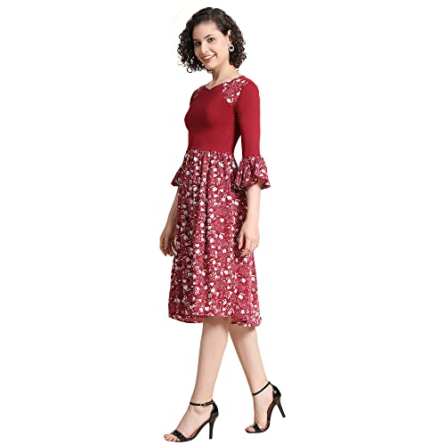 KERI PERRY Women's Maroon Spandex/Muslin