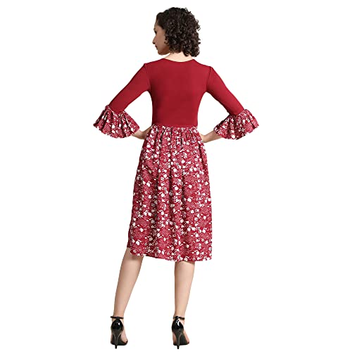 KERI PERRY Women's Maroon Spandex/Muslin