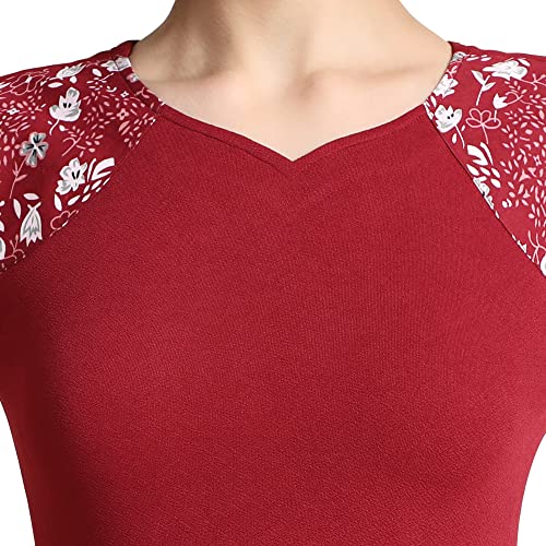 KERI PERRY Women's Maroon Spandex/Muslin