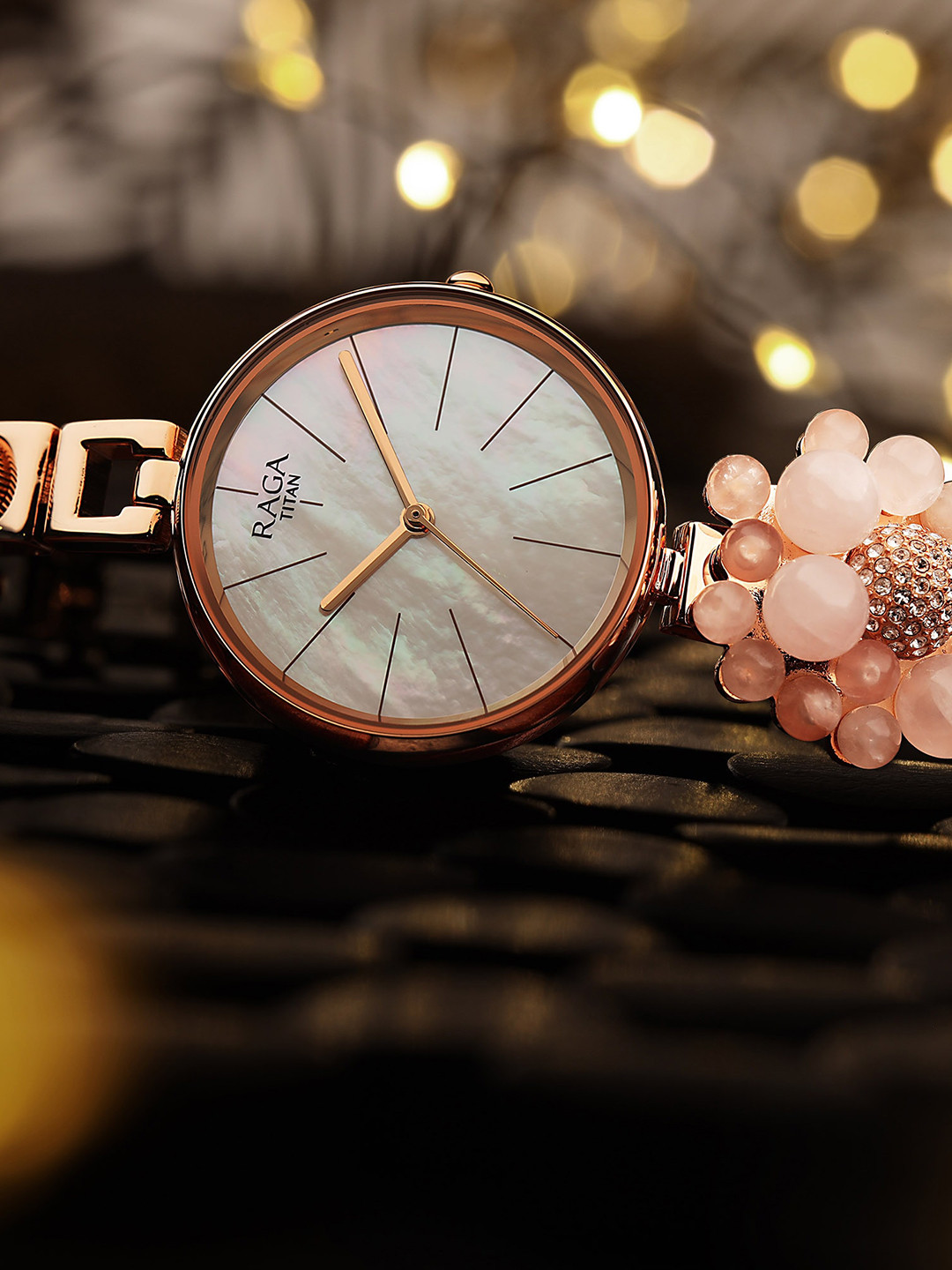 Titan Raga Women White Brass