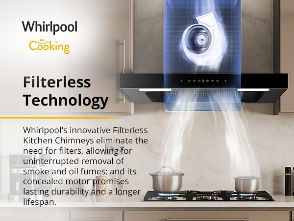 Whirlpool 90cm 1350 m3/hr Filterless