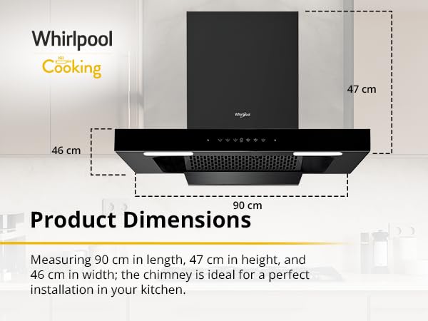 Whirlpool 90cm 1350 m3/hr Filterless