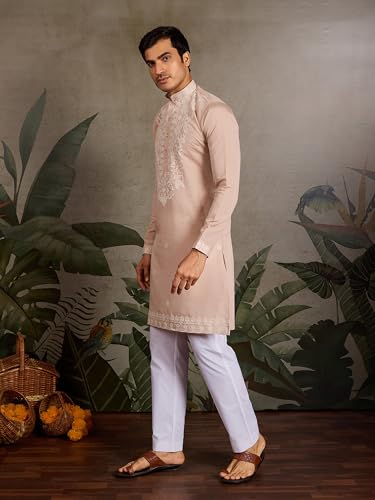 Kalaanj Men's Embroidered Silk Kurta || Only Kurta (05-MK) - Image 3