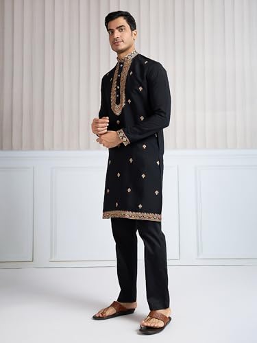 Kalaanj Men's Embroidered Silk Kurta || Only Kurta (01-MK) - Image 3